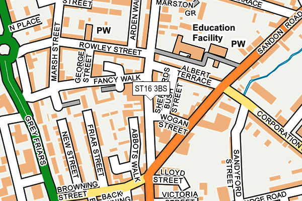 ST16 3BS map - OS OpenMap – Local (Ordnance Survey)