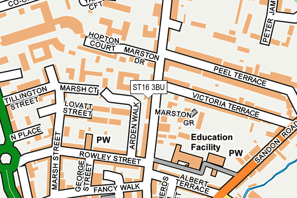 ST16 3BU map - OS OpenMap – Local (Ordnance Survey)
