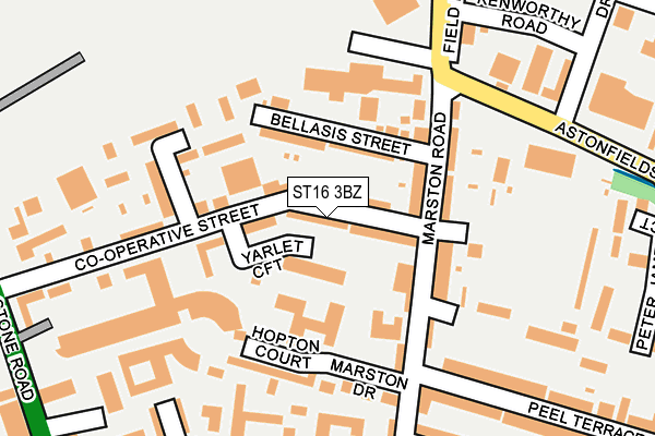 ST16 3BZ map - OS OpenMap – Local (Ordnance Survey)