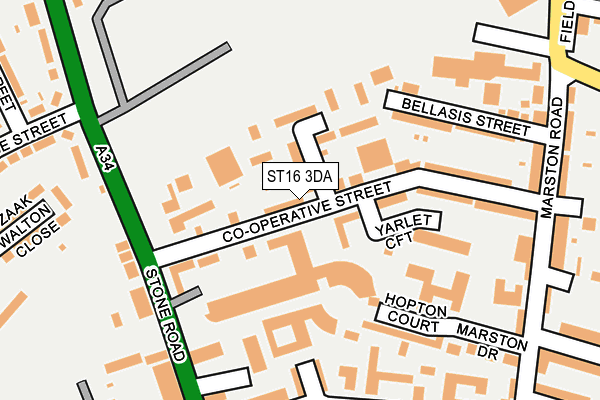 ST16 3DA map - OS OpenMap – Local (Ordnance Survey)