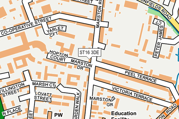 ST16 3DE map - OS OpenMap – Local (Ordnance Survey)