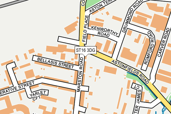 ST16 3DG map - OS OpenMap – Local (Ordnance Survey)