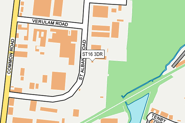 ST16 3DR map - OS OpenMap – Local (Ordnance Survey)
