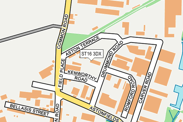 ST16 3DX map - OS OpenMap – Local (Ordnance Survey)