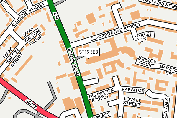 ST16 3EB map - OS OpenMap – Local (Ordnance Survey)