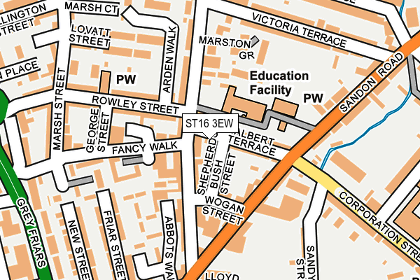 ST16 3EW map - OS OpenMap – Local (Ordnance Survey)