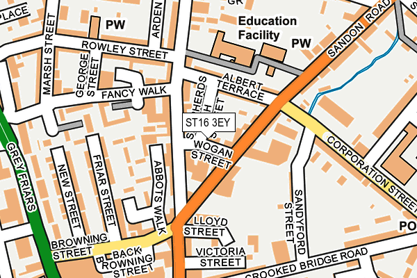 ST16 3EY map - OS OpenMap – Local (Ordnance Survey)