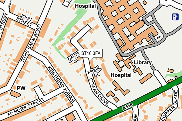 ST16 3FA map - OS OpenMap – Local (Ordnance Survey)
