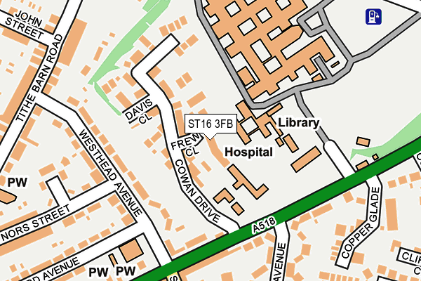 ST16 3FB map - OS OpenMap – Local (Ordnance Survey)