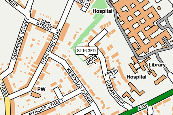 ST16 3FD map - OS OpenMap – Local (Ordnance Survey)