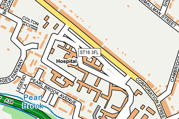 ST16 3FL map - OS OpenMap – Local (Ordnance Survey)