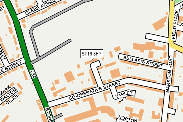 ST16 3FP map - OS OpenMap – Local (Ordnance Survey)