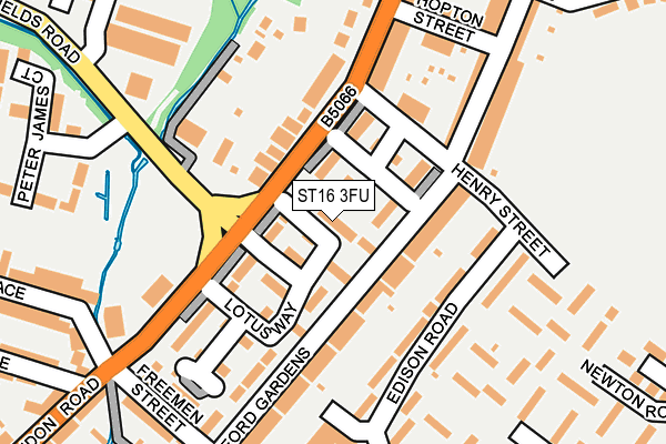ST16 3FU map - OS OpenMap – Local (Ordnance Survey)