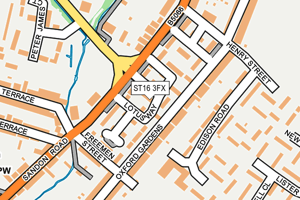 ST16 3FX map - OS OpenMap – Local (Ordnance Survey)