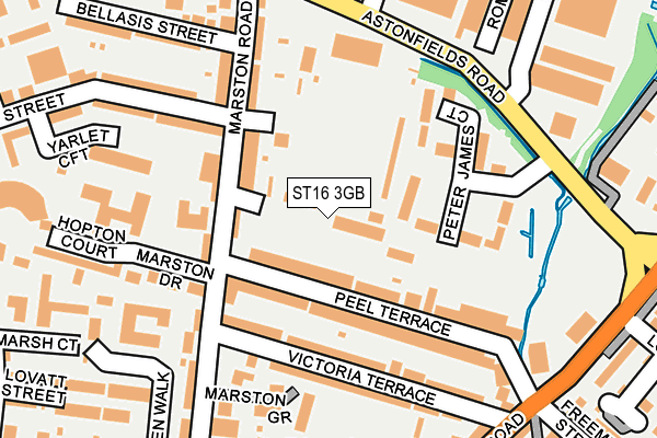 ST16 3GB map - OS OpenMap – Local (Ordnance Survey)