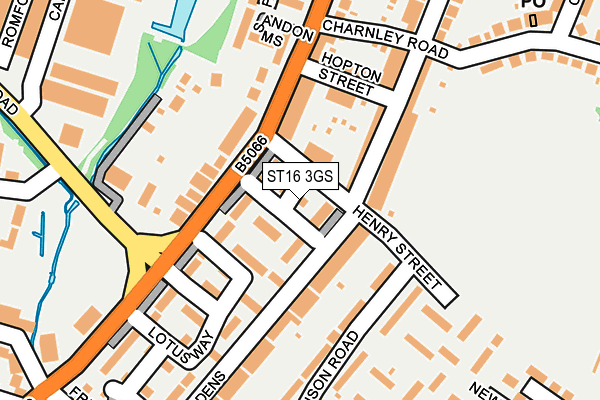 ST16 3GS map - OS OpenMap – Local (Ordnance Survey)