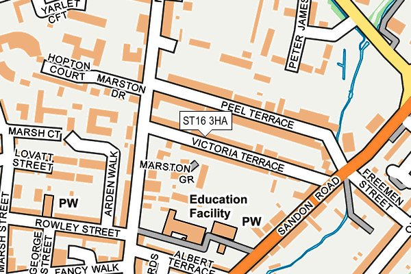 ST16 3HA map - OS OpenMap – Local (Ordnance Survey)