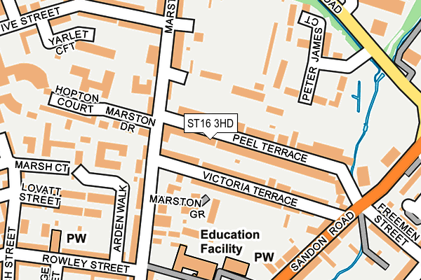 ST16 3HD map - OS OpenMap – Local (Ordnance Survey)