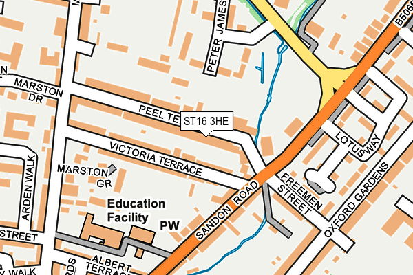 ST16 3HE map - OS OpenMap – Local (Ordnance Survey)