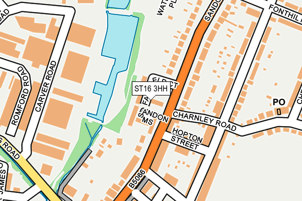 ST16 3HH map - OS OpenMap – Local (Ordnance Survey)