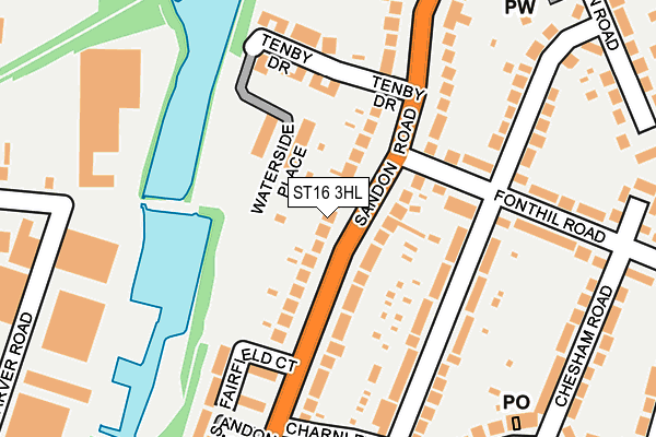 ST16 3HL map - OS OpenMap – Local (Ordnance Survey)