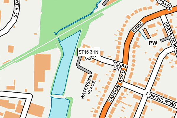 ST16 3HN map - OS OpenMap – Local (Ordnance Survey)