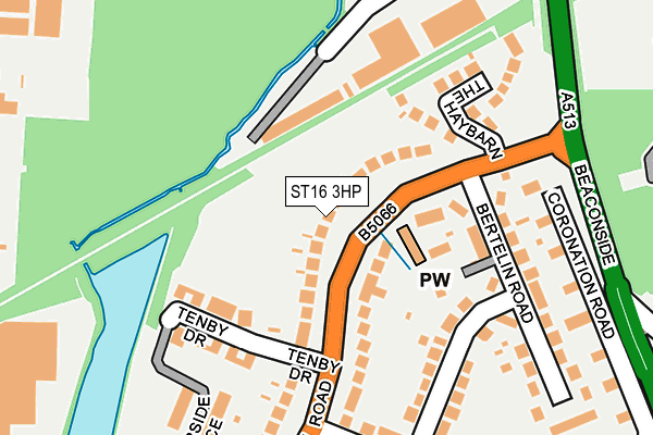 ST16 3HP map - OS OpenMap – Local (Ordnance Survey)