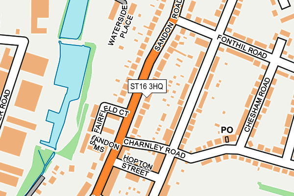 ST16 3HQ map - OS OpenMap – Local (Ordnance Survey)