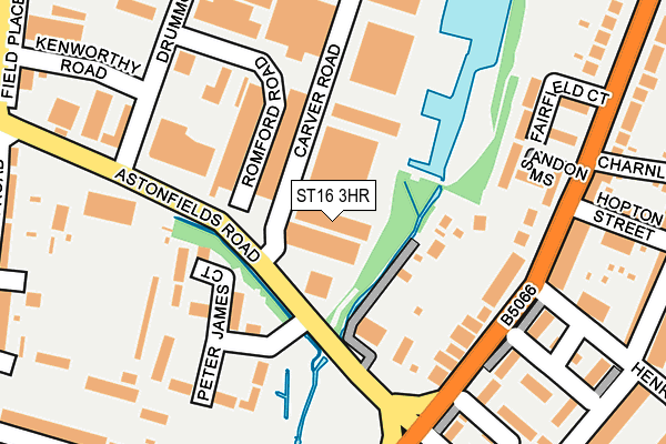 ST16 3HR map - OS OpenMap – Local (Ordnance Survey)