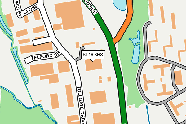 ST16 3HS map - OS OpenMap – Local (Ordnance Survey)