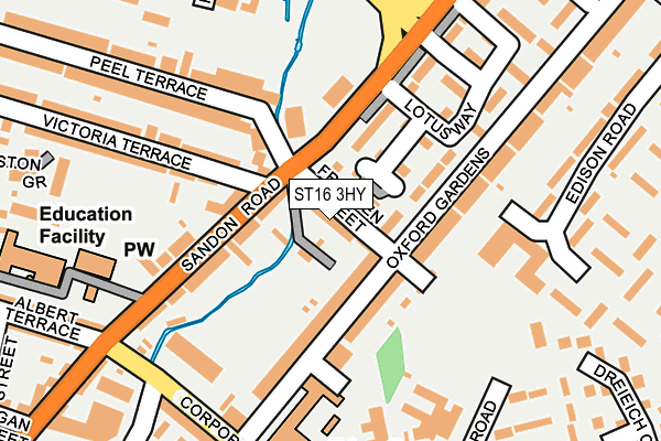 ST16 3HY map - OS OpenMap – Local (Ordnance Survey)