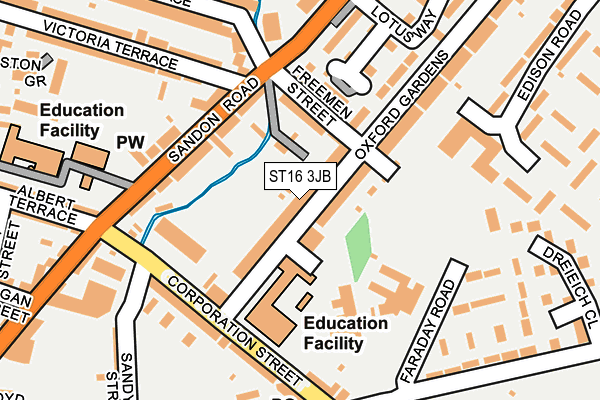 ST16 3JB map - OS OpenMap – Local (Ordnance Survey)