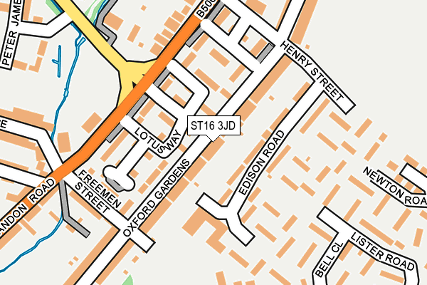 ST16 3JD map - OS OpenMap – Local (Ordnance Survey)