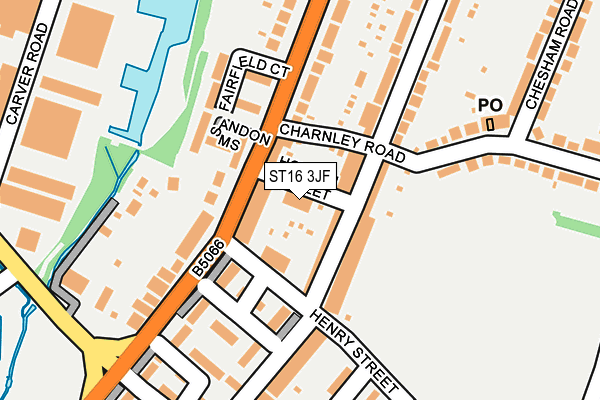 ST16 3JF map - OS OpenMap – Local (Ordnance Survey)