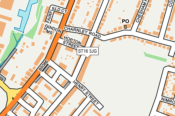 ST16 3JG map - OS OpenMap – Local (Ordnance Survey)