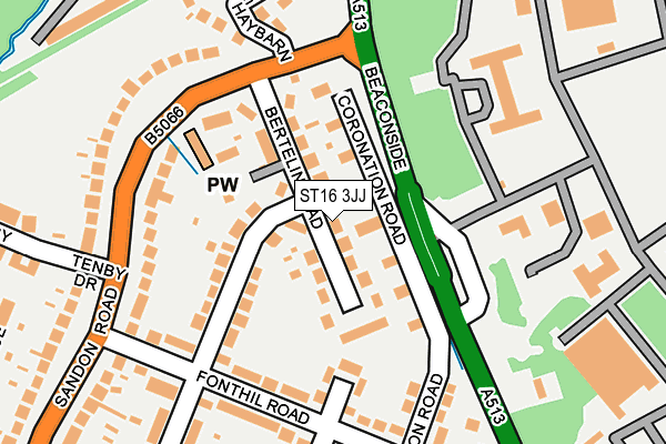 ST16 3JJ map - OS OpenMap – Local (Ordnance Survey)