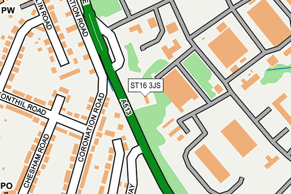 ST16 3JS map - OS OpenMap – Local (Ordnance Survey)