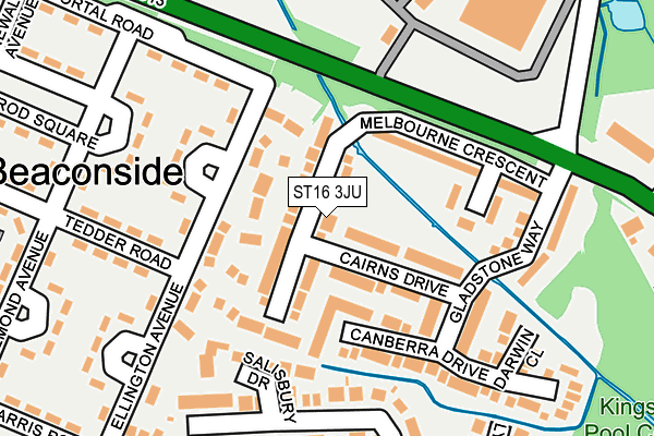 ST16 3JU map - OS OpenMap – Local (Ordnance Survey)