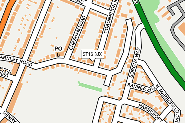 ST16 3JX map - OS OpenMap – Local (Ordnance Survey)
