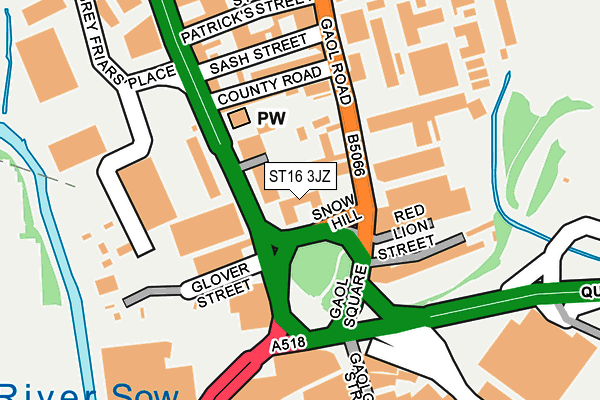 ST16 3JZ map - OS OpenMap – Local (Ordnance Survey)