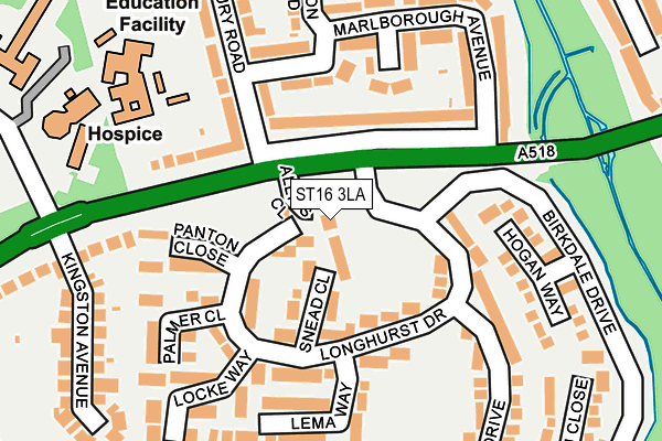 ST16 3LA map - OS OpenMap – Local (Ordnance Survey)