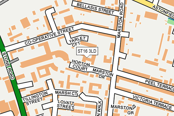 ST16 3LD map - OS OpenMap – Local (Ordnance Survey)