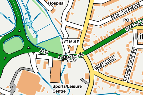 ST16 3LF map - OS OpenMap – Local (Ordnance Survey)
