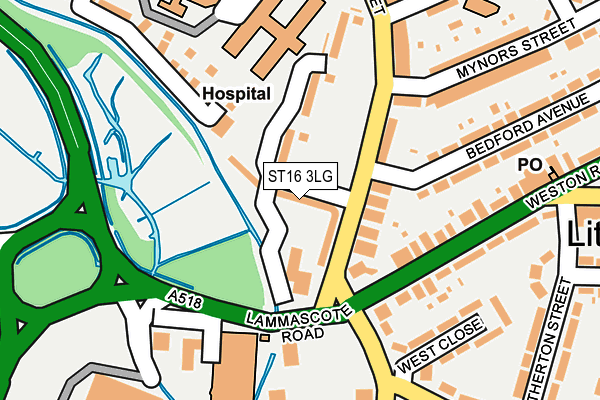 ST16 3LG map - OS OpenMap – Local (Ordnance Survey)