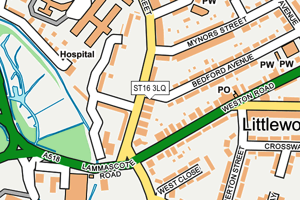 ST16 3LQ map - OS OpenMap – Local (Ordnance Survey)