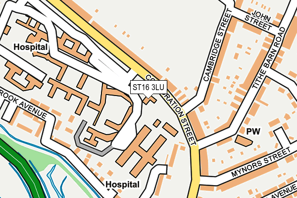 ST16 3LU map - OS OpenMap – Local (Ordnance Survey)