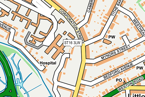 ST16 3LW map - OS OpenMap – Local (Ordnance Survey)