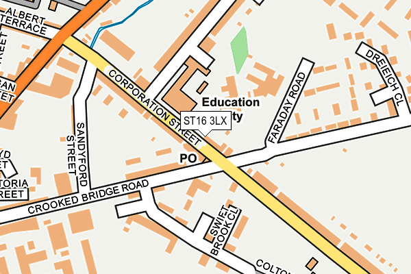 ST16 3LX map - OS OpenMap – Local (Ordnance Survey)