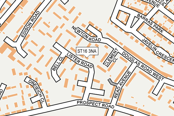 ST16 3NA map - OS OpenMap – Local (Ordnance Survey)