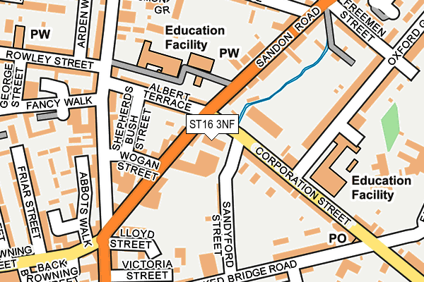 ST16 3NF map - OS OpenMap – Local (Ordnance Survey)